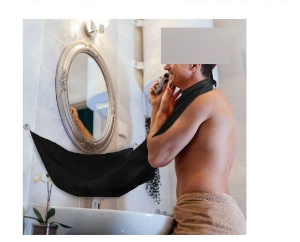 Waterproof Self Grooming Cloth with Suction Cups for Mirror - Men Shaving Beard Trimming Hair Catcher Cape Waterproof Self Grooming Cloth with Suction Cups for Mirror - Men Shaving Beard Trimming Hair Catcher Cape